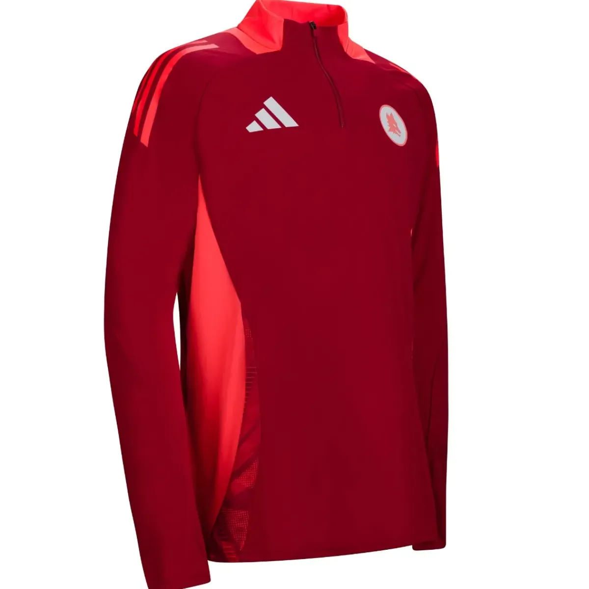 AS Roma Sweatshirts*Coach Half Zip Training Jersey, Red, Men