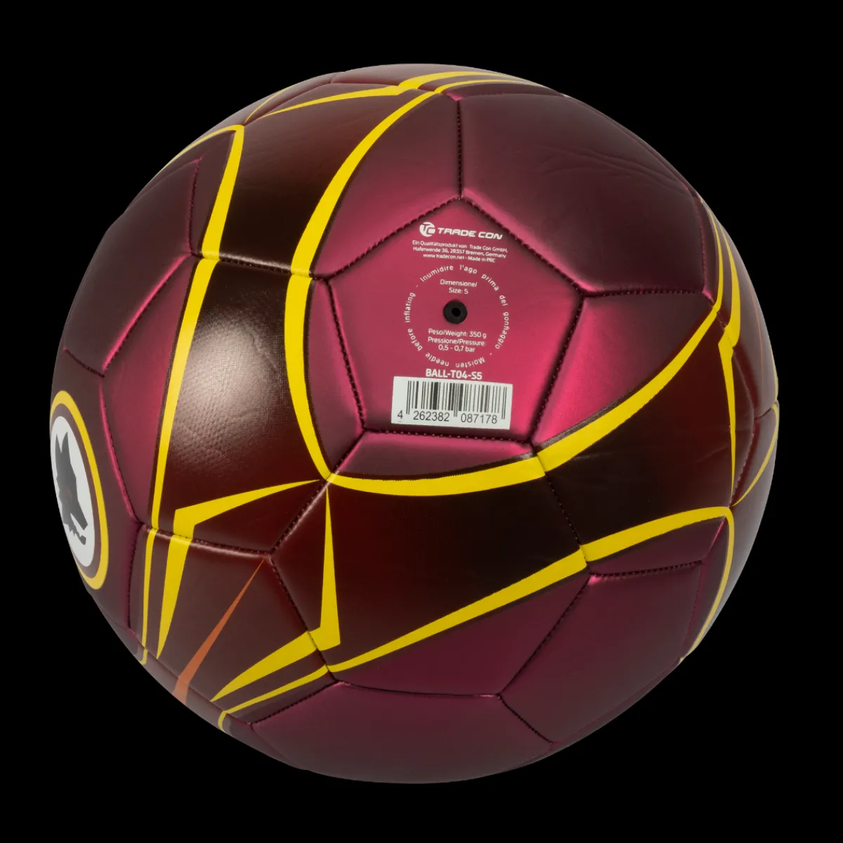 AS Roma Footballs*soccer ball metallic finish and Lupo Logo, Size 5