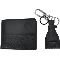 AS Roma Wallets|Keychains*ASR Leather Wallet and Keychain Gift Set, Black