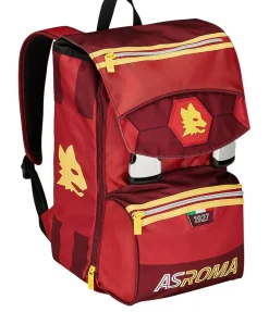 AS Roma School Backpacks*Extensible school backpack logo Lupetto