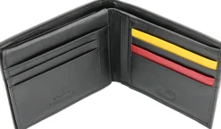 AS Roma Wallets*Lupetto logo genuine leather wallet, Men, Black