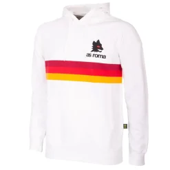 AS Roma Sweatshirts*Retro striped hoodie with logo Lupetto, Adult, White