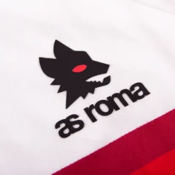 AS Roma Sweatshirts*Retro striped hoodie with logo Lupetto, Adult, White