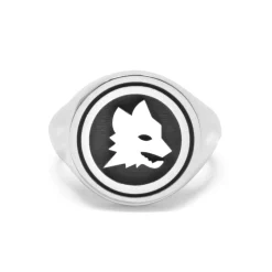 AS Roma Jewellery*Signet Ring X Nove25 Round Lupa Seal, Unisex, Sterling Silver