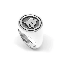 AS Roma Jewellery*Signet Ring X Nove25 Round Lupa Seal, Unisex, Sterling Silver